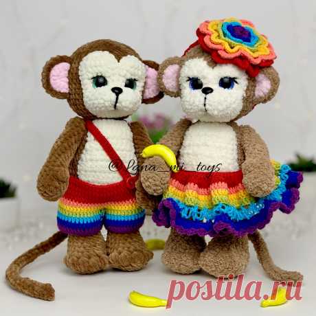 Мастер-класс &quot;Обезьянка&quot; амигуруми - LanaMi toys | схема вязания, плюшевая игрушка, вязание крючком, подарок своими руками