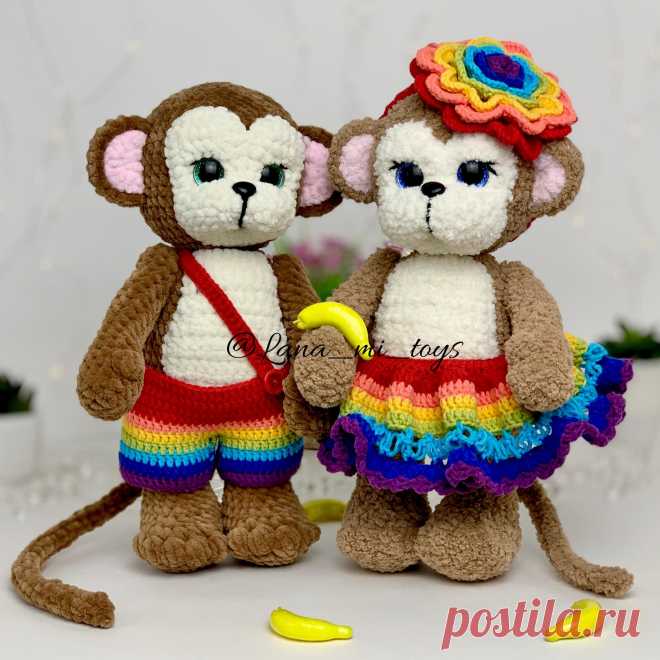 Мастер-класс "Обезьянка" амигуруми - LanaMi toys | схема вязания, плюшевая игрушка, вязание крючком, подарок своими руками