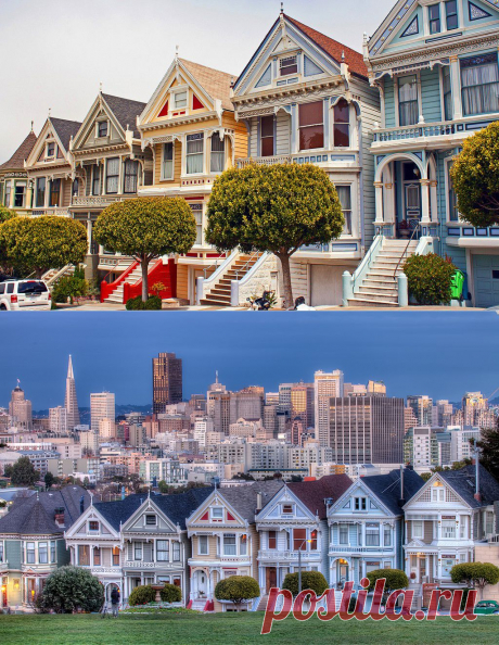 Яркая достопримечательность Сан-Франциско викторианские дома Painted Ladies : НОВОСТИ В ФОТОГРАФИЯХ