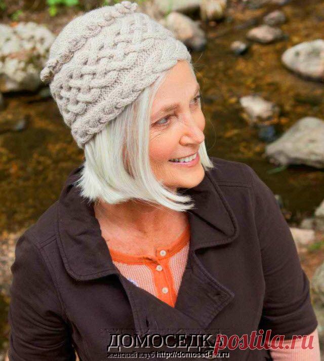 Шапка вязаная спицами | ДОМОСЕДКА
