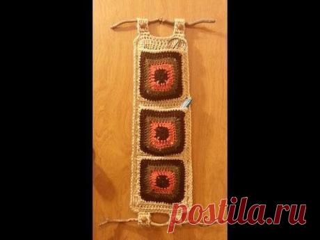 How to #Crochet Granny Square Wall Hanging Organizer #TUTORIAL Craft Ideas Crochet project