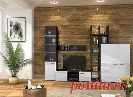 Стенка для гостиной Этна белая глянцевая арт118 (артикул: 66013) – купить в Москве за 11990 руб в интернет-магазине Heggi