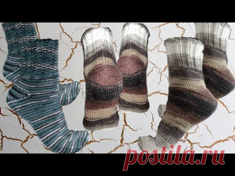Носки  от мыска . Спицами.#(2024)