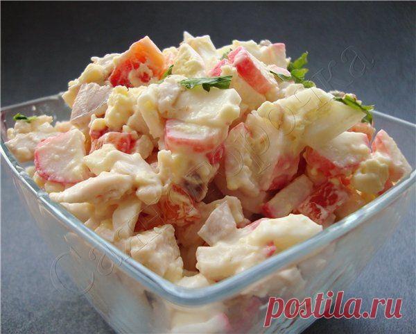 Салат Коралл с крабовым мясом и курицей / Женское счастье!