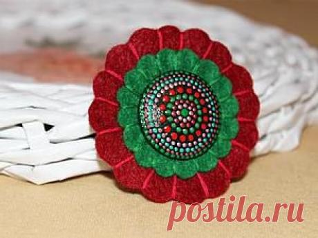 Делаем брошь из фетра с точечной росписью - Ярмарка Мастеров - ручная работа, handmade