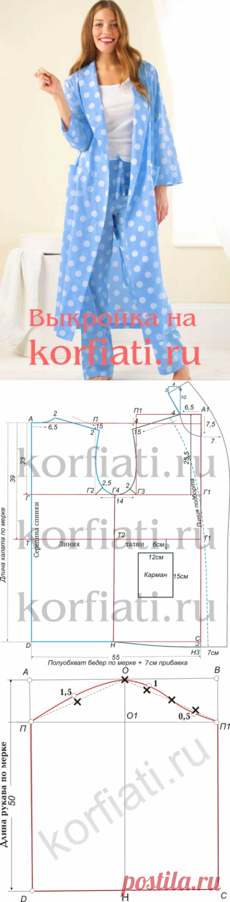 Выкройка халата от Анастасии Корфиати