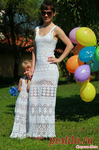 Белый сарафан ажур+филейка, крючком