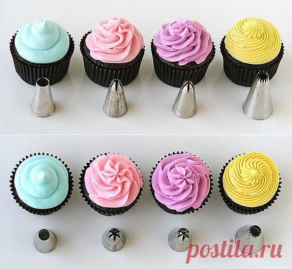 Возможные способы использования кондитерских насадок для украшения тортов и пирожных.