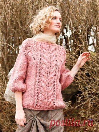 Пуловер с кокеткой (Berroco)