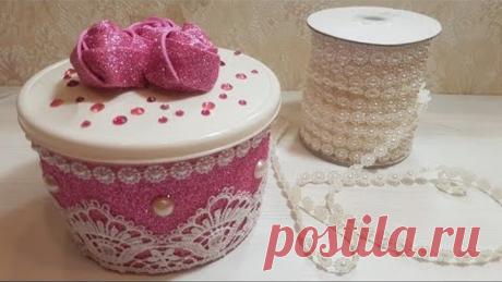 ПОДАРОК НА 8 МАРТА СВОИМИ РУКАМИ!Very Beautiful Handmade Jewelry Box DIY!НЕЖНАЯ ШКАТУЛКА С КРУЖЕВОМ!