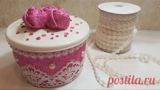 ПОДАРОК НА 8 МАРТА СВОИМИ РУКАМИ!Very Beautiful Handmade Jewelry Box DIY!НЕЖНАЯ ШКАТУЛКА С КРУЖЕВОМ!