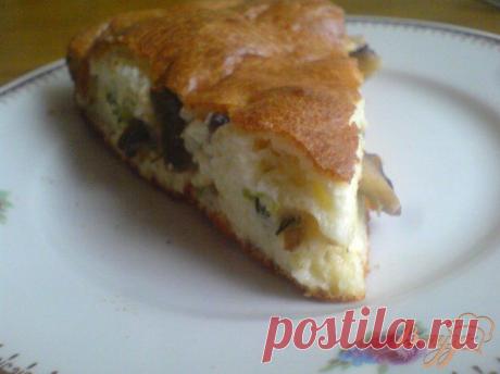 Вкусный заливной пирог с грибами