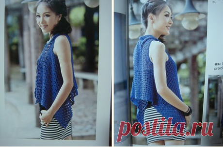 Азиатский прямоугольник - жилет крючком