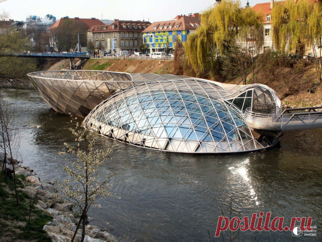 Murinsel – мост-остров, Грац Австрия - Путешествуем вместе