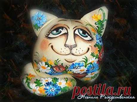 МК Интерьерный кот - позитив - Ярмарка Мастеров - ручная работа, handmade