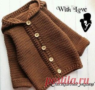 #вязание #идеи #выкройки #схемы #шьем

Кардиган для мальчика. Описание

Пряжа ЯрнАрт Джинс Плюс, крючок 4. Реглан столбики без накида, в регланных петлях полустолбик с накидом - вп - полустолбик с накидом. Вязать прямо до нужной высоты реглана. Перед соединением рукавов вывязываем росток на спинке 4 ряда. Соединяем рукава, вяжем дальше до нужной длины. Вяжем капюшон: прибавляем в первом ряду каждую третью петлю провязываем 2 стбн, далее вяжем прямо до нужной высоты. Склады...