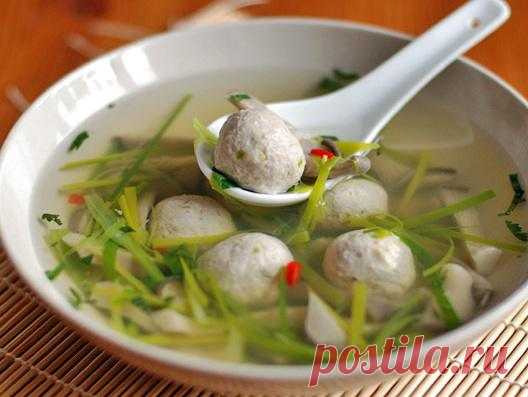 Суп с фрикадельками из рыбы и мяса — Вкусные рецепты