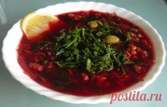 Свекольник с чечевицей, рисом, булгуром и щавлем