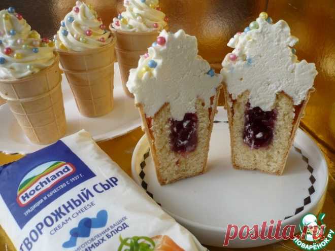 Капкейки в вафельных стаканчиках 