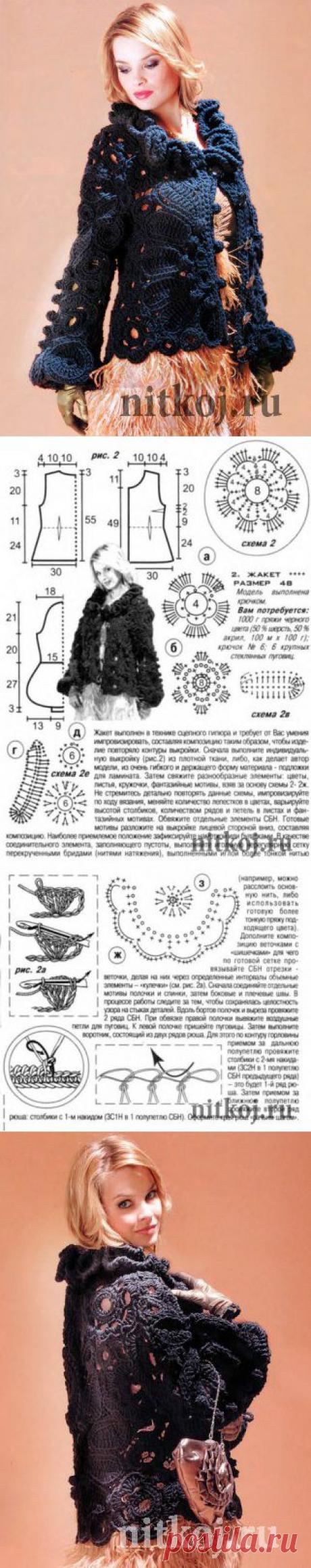 Ажурный жакет крючком » Ниткой - вязаные вещи для вашего дома, вязание крючком, вязание спицами, схемы вязания