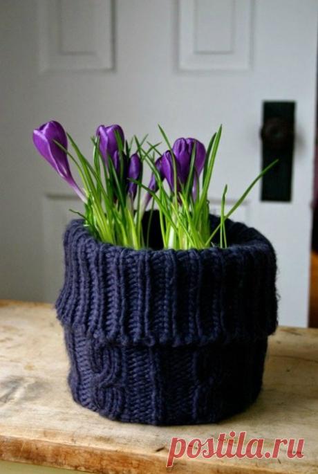 Тёплая ваза Модная одежда и дизайн интерьера своими руками