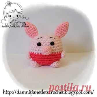 damn it Janet, let's crochet!: Round Plush Piglet