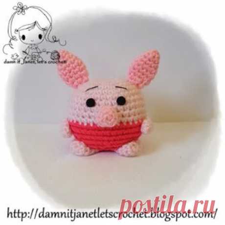damn it Janet, let's crochet!: Round Plush Piglet