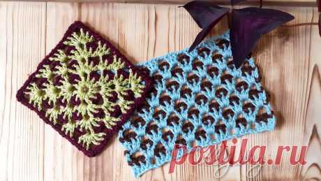 Интересный двухцветный узор и мотив • МК от crochet_varusha | Вязание крючком от Елены Кожухарь