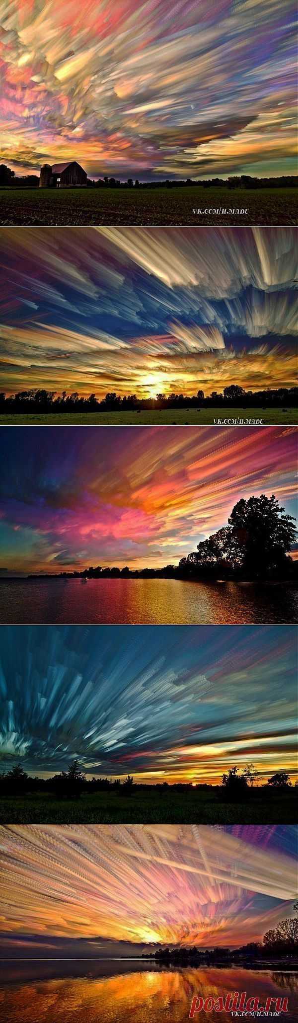 “Размытые небеса“ фотограф Мэтта Моллоя.
Канадский фотограф сделал великолепную серию фотографий с небом в центре композиции.