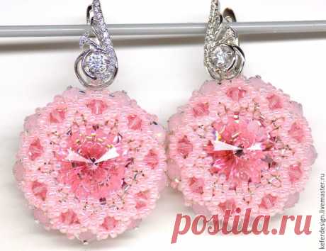 Серьги ручной работы «Цветущая сакура» из кристаллов Swarovski: процесс создания - Ярмарка Мастеров - ручная работа, handmade