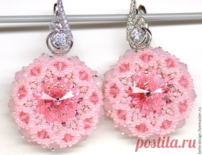 Серьги ручной работы «Цветущая сакура» из кристаллов Swarovski: процесс создания - Ярмарка Мастеров - ручная работа, handmade