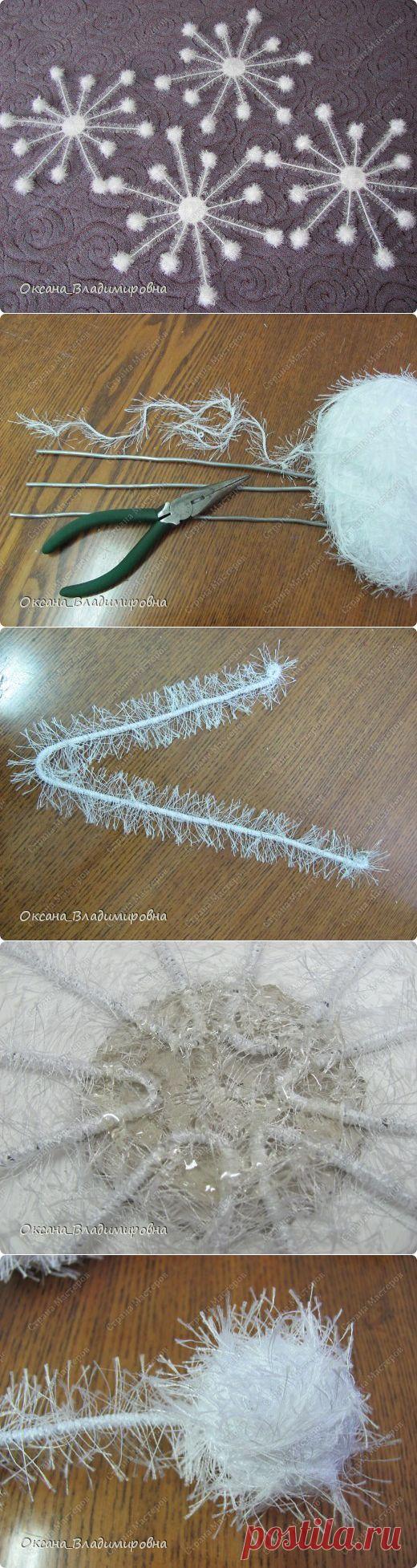 Очаровательные снежинки из нитки "травка" ! (мастер-класс) | ЖЕНСКИЙ МИР