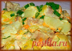 Рецепт приготовления тушеной картошки с мясом в мультиварке