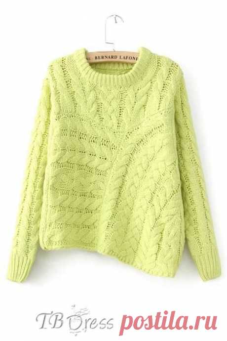 Конопля Асимметричный Хем шею свитер: Tbdress.com