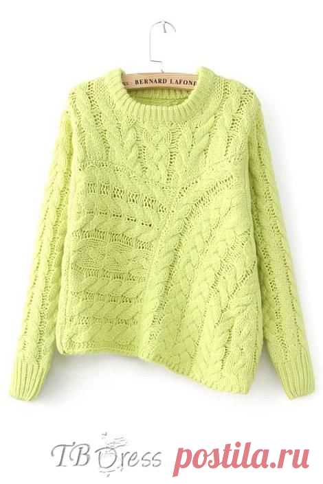 Конопля Асимметричный Хем шею свитер: Tbdress.com