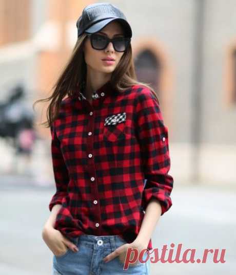 Women's Plaid Flannel Shirts | Warm and Soft Women's Plaid Flannel Shirts are classics that never go out of style,Casual Red Black Long Sleeve Flannel Shirt for ladies with cotton-flannel fabric for a soft feel.