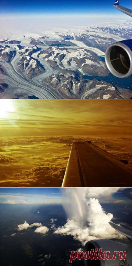 Виды из иллюминатора самолета.