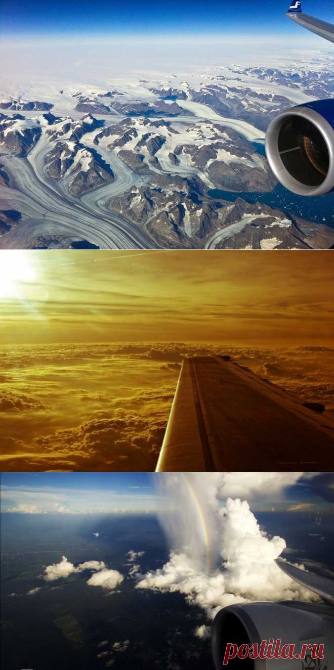 Виды из иллюминатора самолета.