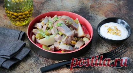 Салат из картофеля с сельдью и телятиной, пошаговый рецепт с фото