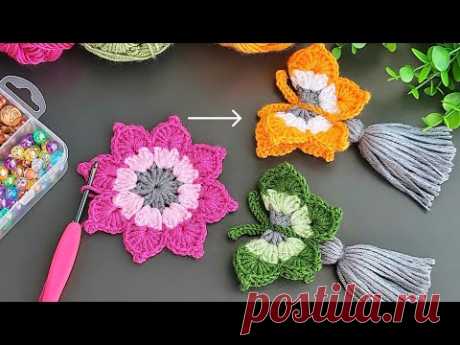 INCREDIBLE 🦋 BEAUTIFUL Very easy, very useful Crochet Butterfly Keychain, Sell and Gift.