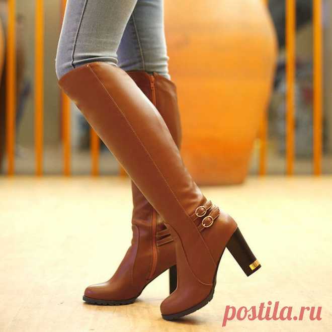 boots dog Picture - More Detailed Picture about women Knight boots Knee High side zipper ladies High heeled shoes Fashion Boots Buckle thick with big size Picture in Women's Boots from Tan&Tang | Aliexpress.com | Alibaba Group