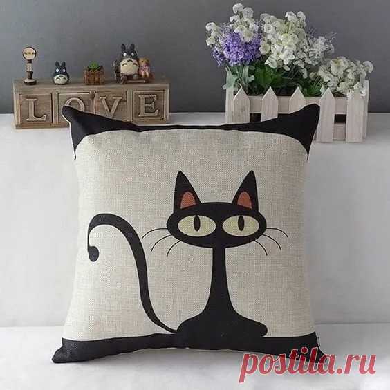 Декоративные подушки с кошачьими