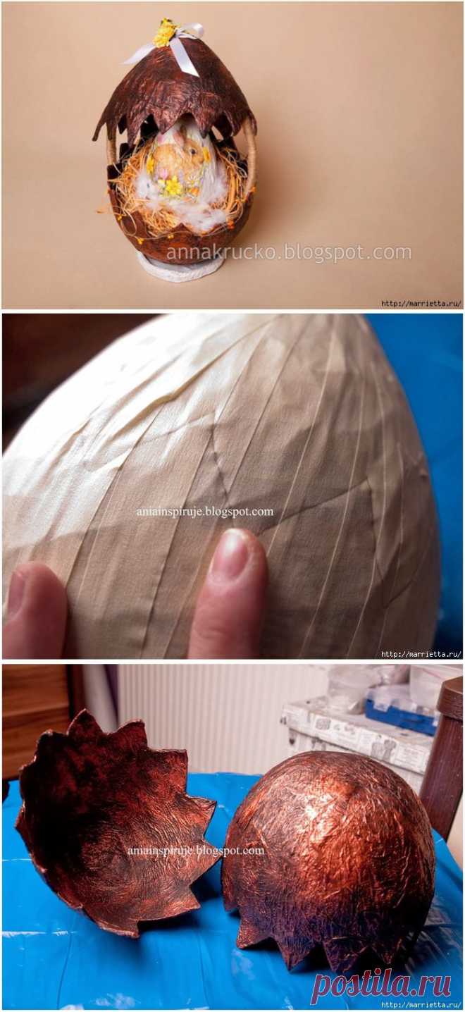 Скорлупка для пасхального яйца из папье маше. Мастер-класс.
