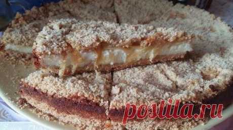 Яблочный пирог в духовке с творогом