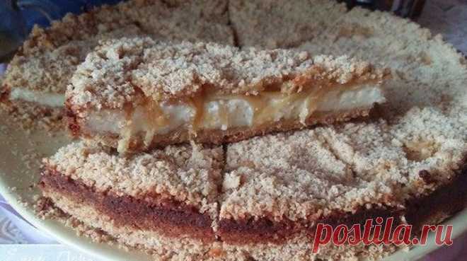 Яблочный пирог в духовке с творогом