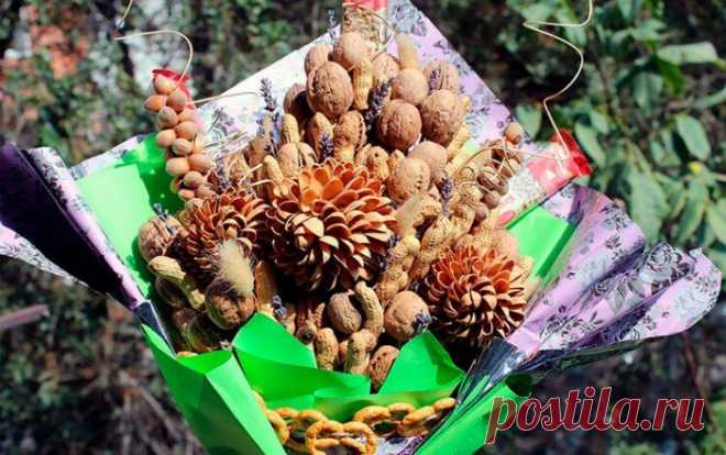 Букеты из орехов (79 фото) - пошаговые инструкции создания букетов для мужчин и женщин