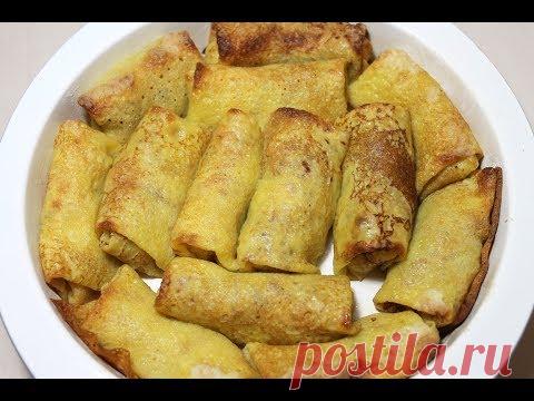 Вкусные кружевные блины с начинкой из яблок