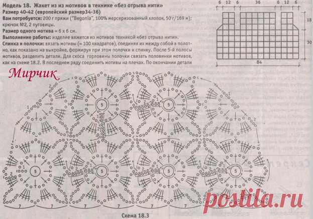 Жакет из мотивов крючком