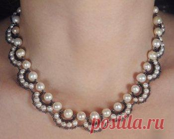Схема колье из бисера