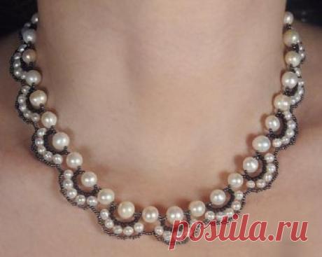 Схема колье из бисера
